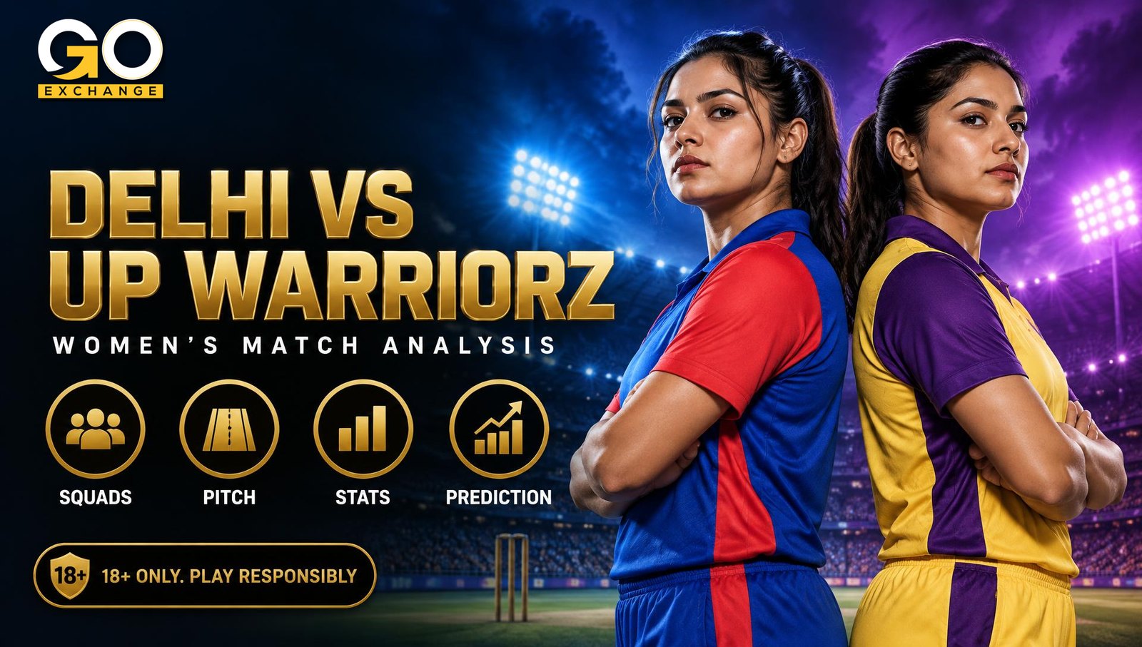 Delhi vs UP Warriorz: how to use the Goexch match page