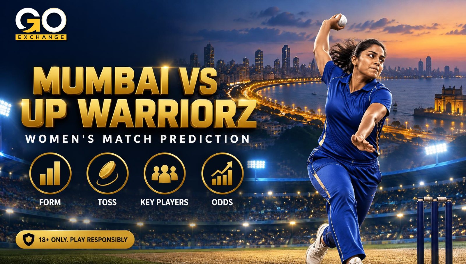 Mumbai vs UP Warriorz on Goexch: the markets explained
