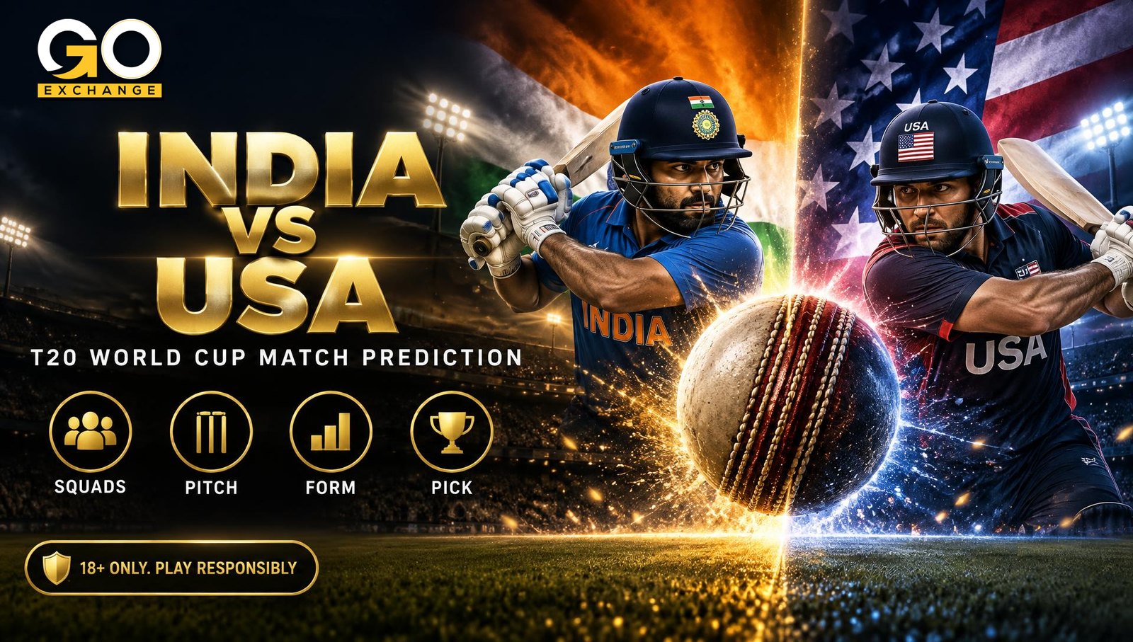 India vs USA at the T20 World Cup on Goexch