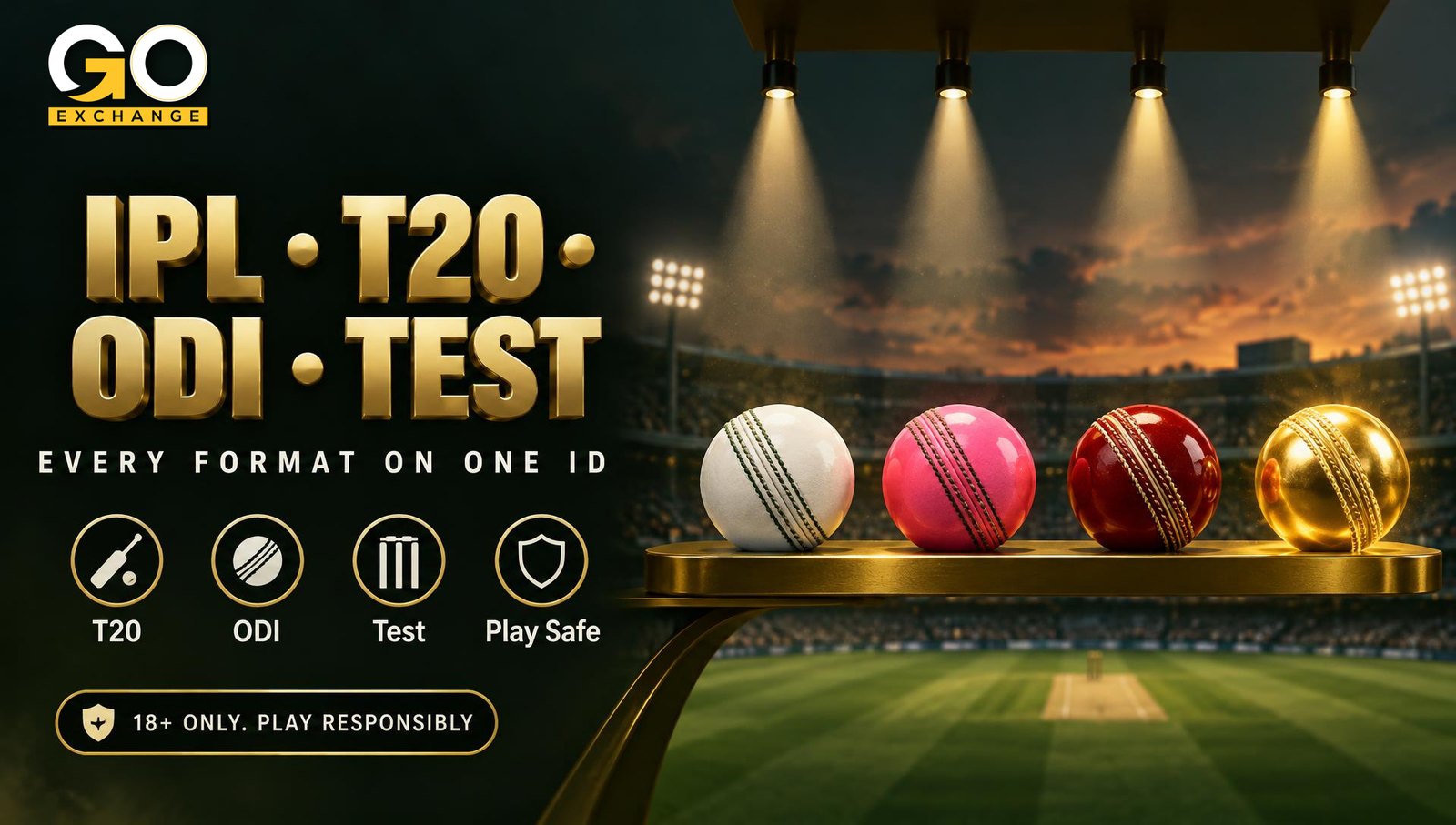 IPL, T20, ODI and Test cricket on Goexch