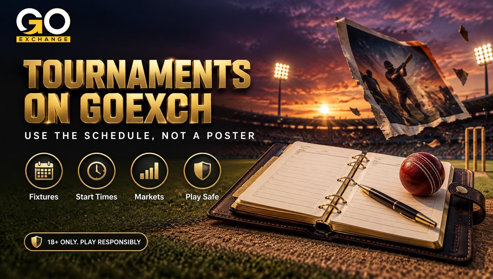 Tournaments on Goexch: use the schedule, not a poster