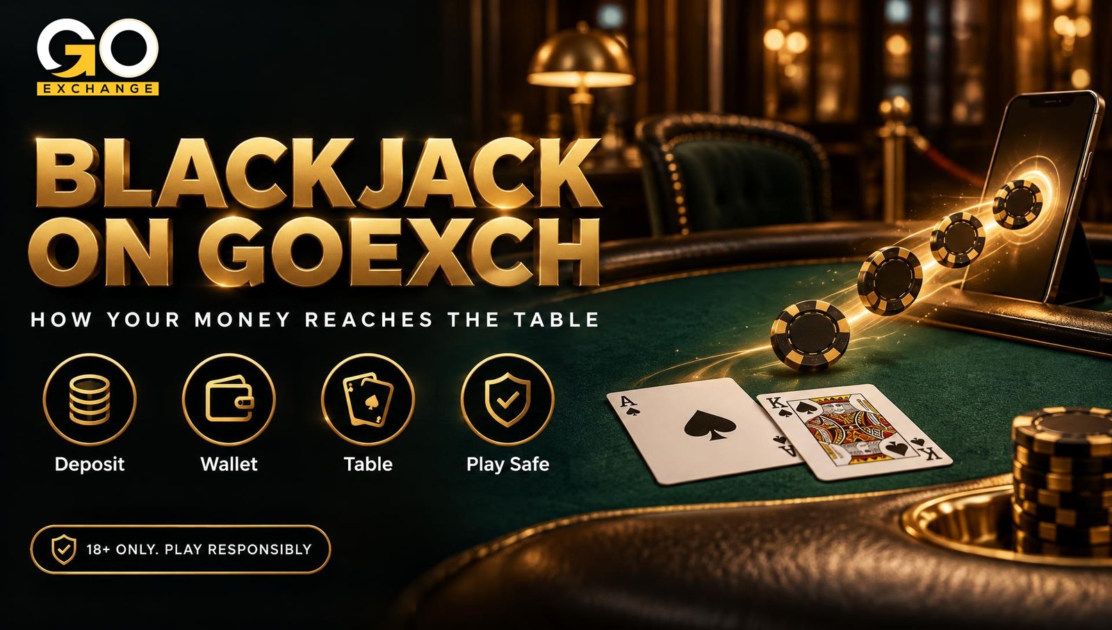 Blackjack on Goexch, and how money reaches the table